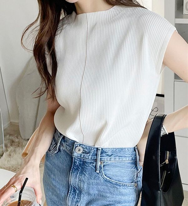 GeeRA（ジーラ）の「配色ラインフレンチスリーブニット（ニット・セーター）」｜詳細画像