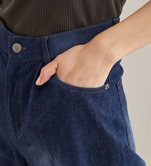 BELLUNA（ベルーナ）の「ひんやり冷感！カーブシルエットデニムパンツ（ワイドパンツ・ガウチョ）」｜詳細画像