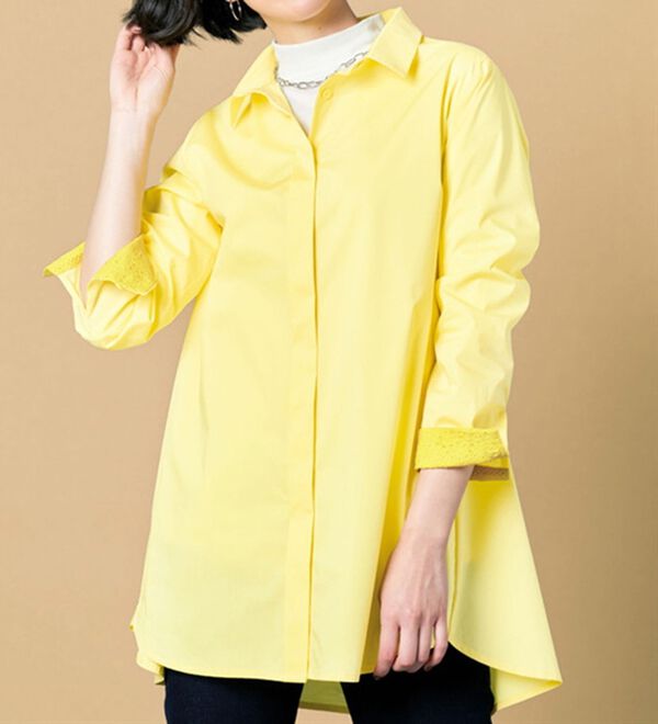 VINNO（ヴィノ）の「＜ＳＯＬＯＴＥＸ（Ｒ）＞使用ストレッチシャツチュニック（シャツ）」｜詳細画像