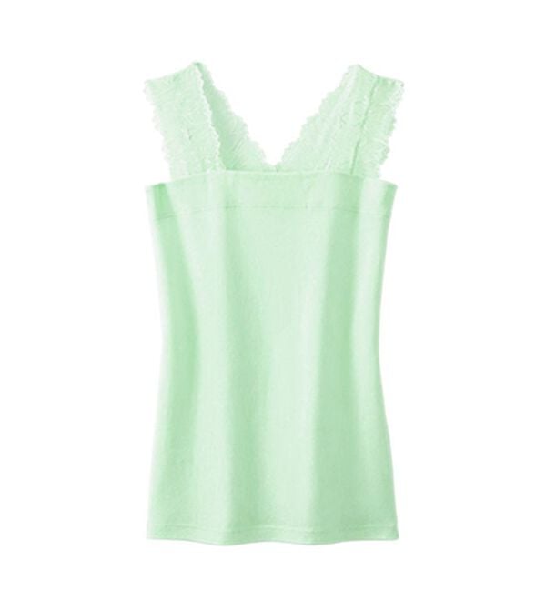 LAVIENNE（ラヴィエンヌ）の「【吸汗速乾】綿１００％前後２ｗａｙレース汗取りタンクトップインナー（肌着・インナーウェア）」｜詳細画像