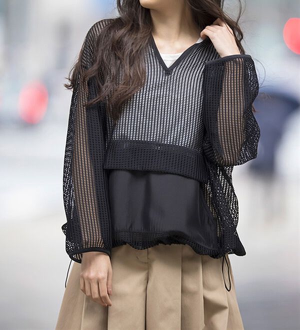 RANAN（ラナン）の「ゆるっとメッシュ素材アノラックパーカー（パーカー）」｜詳細画像