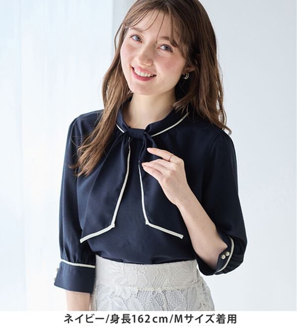 alotta（アロッタ）の「袖口パール6分袖ブラウス（ブラウス）」｜詳細画像