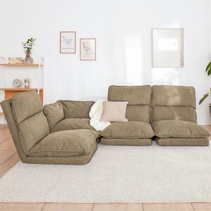 iellio（イエリオ）の「リクライニングフロアコーナーソファ＜ローソファ・ハイバック・リクライニングソファ・２人掛け・３人掛け・引っ越し・新生活＞（ソファ）」｜ハニカムモカ