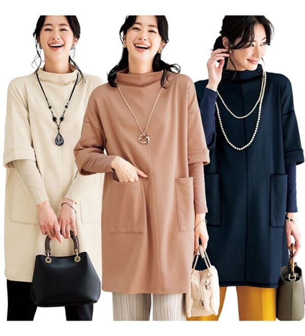 ルフラン（ルフラン）の「ほっそり見せの大人チュニック（チュニック）」｜3色組