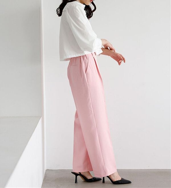 RANAN（ラナン）の「【選べる２丈】機能付！美脚シルエットセンタープレスワイドパンツ（フルレングスパンツ）」｜詳細画像