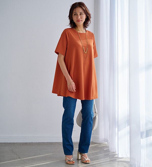 BELLUNA（ベルーナ）の「ひんやり！ポコポコエンボス素材－３ｋｇ見えチュニック（チュニック）」｜詳細画像