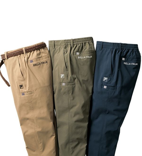 「【３本組】＜フィラ＞裏起毛ウエストイージーストレッチパンツ（メンズカーゴパンツ）」｜3本組
