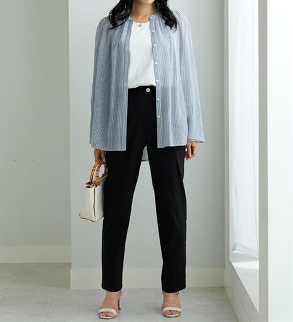 BELLUNA（ベルーナ）の「冷感ピケストレッチ素材スリムパンツ（フルレングスパンツ）」｜詳細画像