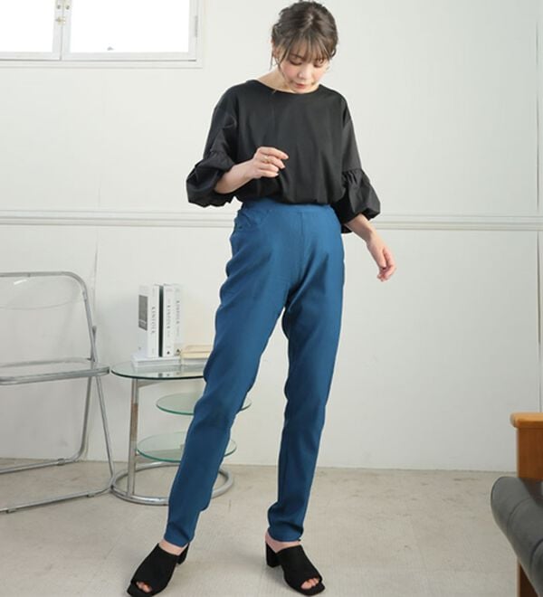 A HAPPY MARILYN（アハッピーマリリン）の「【Ｍ～８Ｌ】【楽冷】接触冷感ストレッチ美脚レギンスパンツ（フルレングスパンツ）」｜詳細画像