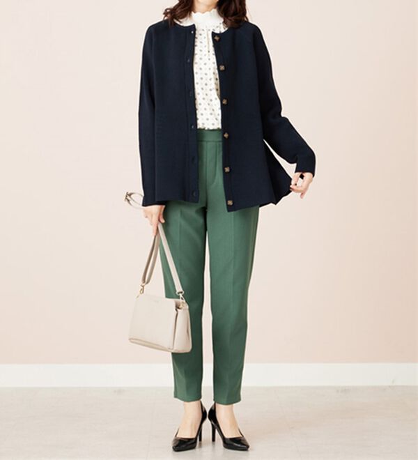 OLUN コクーンペプラムカーディガンズボンセット OLUN | Cocoon