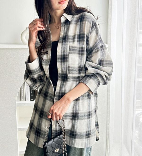 GeeRA（ジーラ）の「チェックロングシャツ（シャツ）」｜詳細画像
