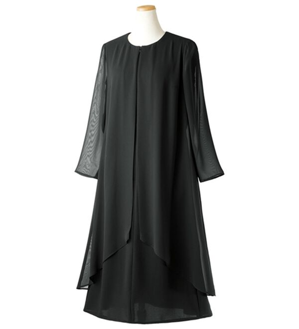 ルフラン（ルフラン）の「アイロンいらず重ね着風ワンピース（ブラックフォーマル（喪服・礼服））」｜詳細画像