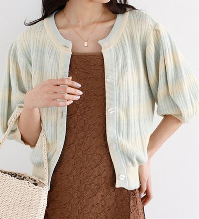 GeeRA（ジーラ）の「前後２ＷＡＹグラデーションニットカーデ（ニットカーディガン）」