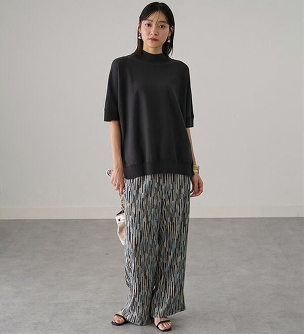 BELLUNA（ベルーナ）の「楊柳サラサラ素材プリントイージーパンツ（フルレングスパンツ）」｜詳細画像