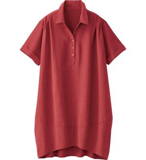 BELLUNA（ベルーナ）の「麻調ボタンデザインシャツチュニック（チュニック）」｜詳細画像