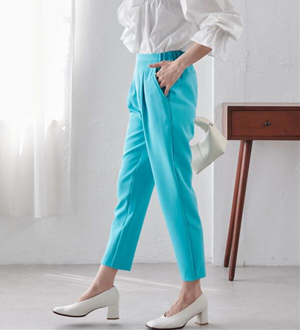 RANAN（ラナン）の「【選べる股下】ひんやり美脚シルエットタックパンツ（フルレングスパンツ）」｜詳細画像