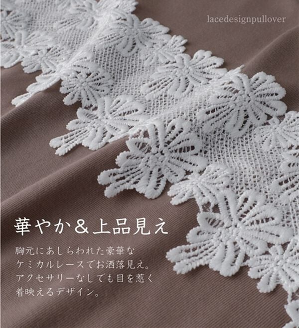 BELLUNA（ベルーナ）の「ケミカルレース使い華やかプルオーバー（カットソー）」｜詳細画像