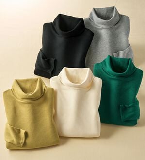 BELLUNA（ベルーナ）の「まるでニット！サラッと軽いリブハイネックプルオーバー（カットソー）」｜詳細画像
