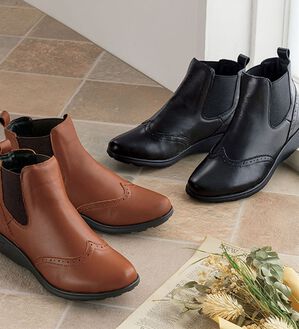 ルフラン（ルフラン）の「ラックウォーク　４Ｅウィングチップサイドゴアブーツ（ブーツ）」｜詳細画像