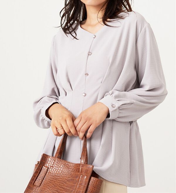 BELLUNA（ベルーナ）の「【接触冷感/UV対策】機能付！ウエストタックブラウス（ブラウス）」｜詳細画像