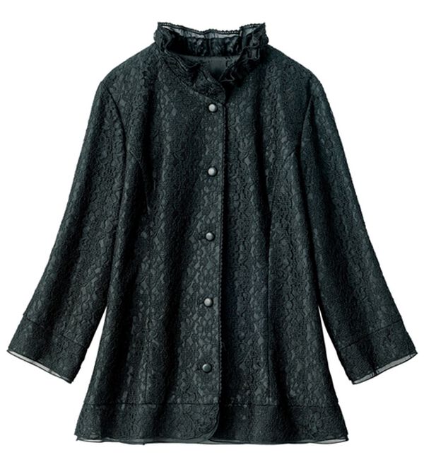ルフラン（ルフラン）の「上品レースのブラウスジャケット（ブラックフォーマル（喪服・礼服））」｜黒