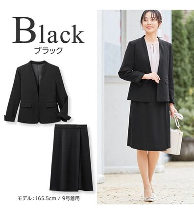 alotta（アロッタ）の「【２点セット】洗える！多機能ジャケット＆スカートセット＜７号～２３号＞（スカートスーツ）」