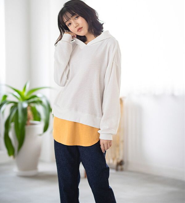 YU'NOW（ユナウ）の「レーヨンブレンド　レイヤードキャミソール（肌着・インナーウェア）」｜詳細画像