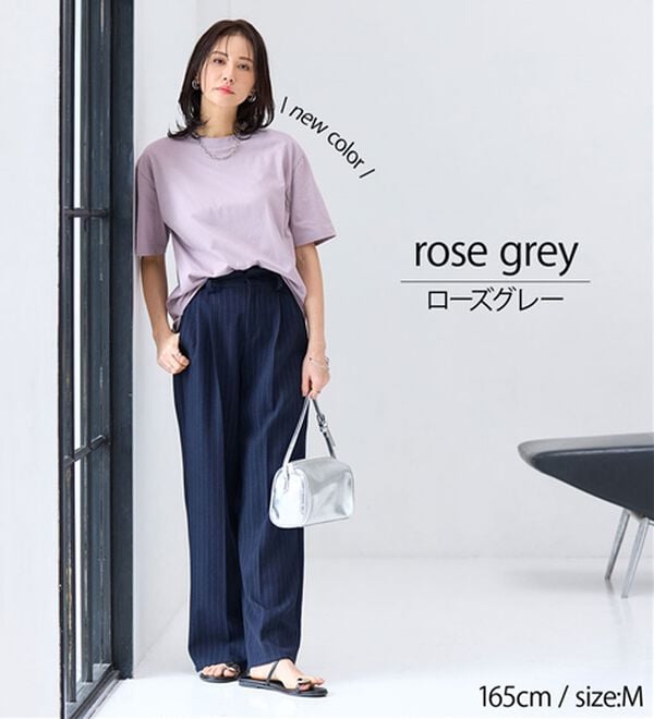 BELLUNA（ベルーナ）の「【汗ジミ対策◎】＜エアリーアイスコットン＞オーバーサイズＴシャツ【選べる袖丈】（カットソー）」｜詳細画像