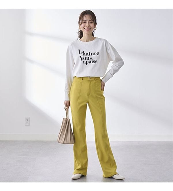 BELLUNA（ベルーナ）の「すっきり伸びる！ハイテンション美脚パンツ　ブーツカット（フルレングスパンツ）」｜詳細画像