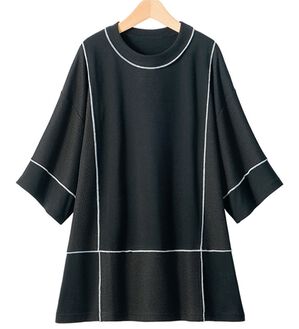 ルフラン（ルフラン）の「汗ジミ対策！ちょいかわプルオーバー（カットソー）」｜黒