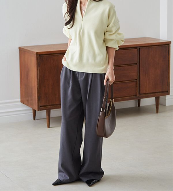 RANAN（ラナン）の「ハーフジップスウェットライクニット（ニット・セーター）」｜詳細画像