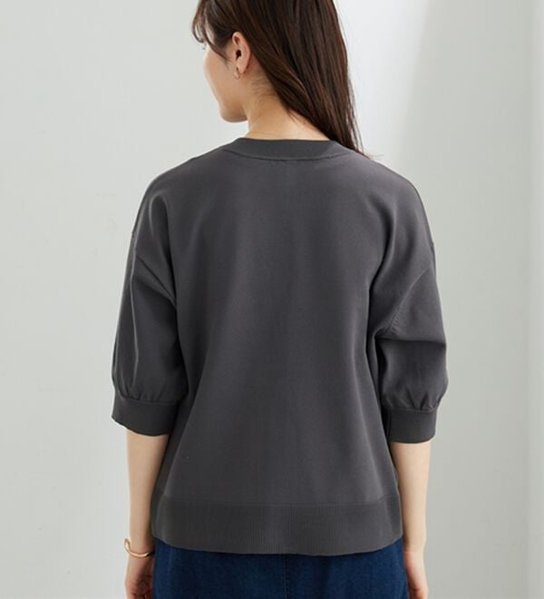 BELLUNA（ベルーナ）の「【快適Ｌａｂ．】洗える！軽い！５分袖ニットカーディガン（ニットカーディガン）」｜詳細画像