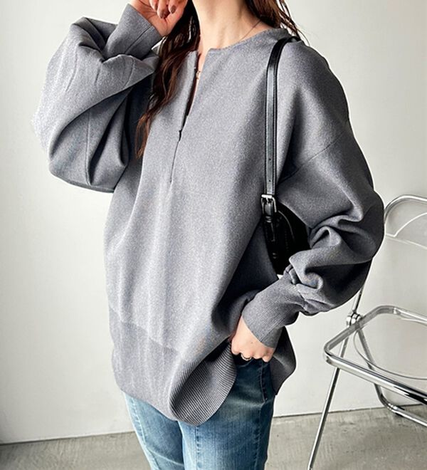 GeeRA（ジーラ）の「ハーフジップニットプルオーバー（ニット・セーター）」｜詳細画像