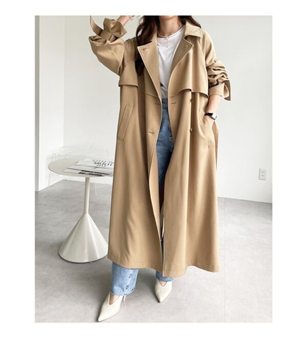 GeeRA（ジーラ）の「『ドラマ着用商品』上品オーバーサイズトレンチコート（ロングコート）」｜詳細画像