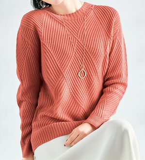 BELLUNA（ベルーナ）の「日本製＜ホールガーメント＞編地切替プルオーバー（チュニック）」｜詳細画像