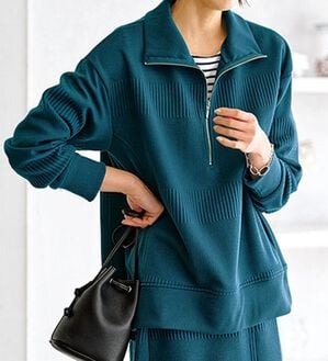 BELLUNA（ベルーナ）の「ボーダージャカードハーフジッププルオーバー（カットソー）」｜詳細画像