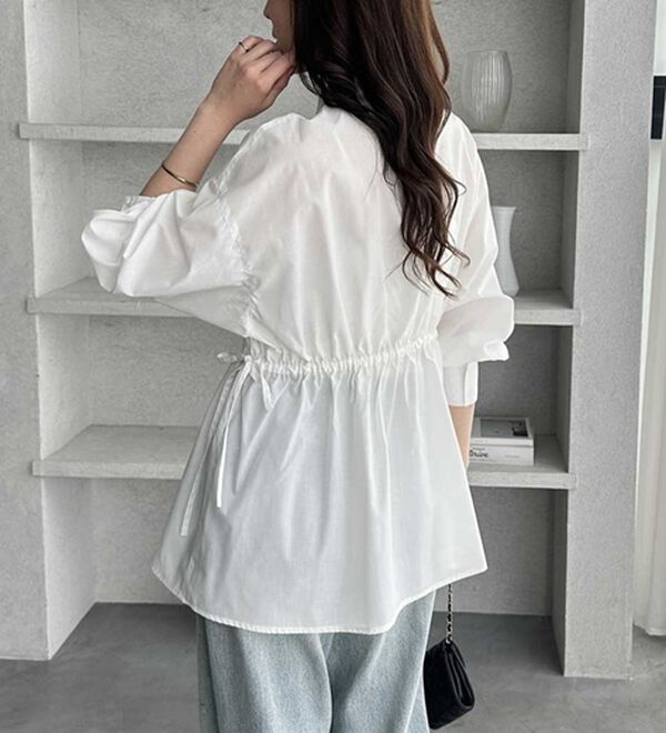 GeeRA（ジーラ）の「ウエストタックリボンシャツチュニック（チュニック）」｜詳細画像