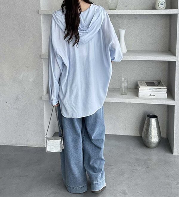 GeeRA（ジーラ）の「羽織にも◎フード付きオーバーサイズシャツ（シャツ）」｜詳細画像