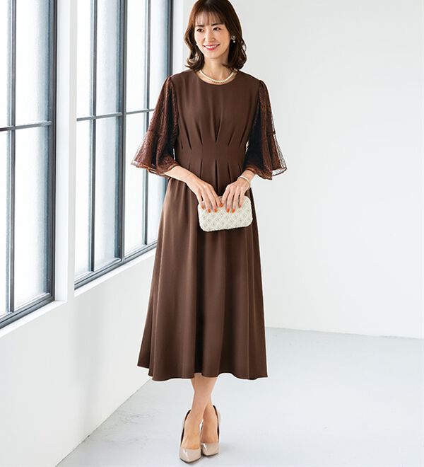 BELLUNA（ベルーナ）の「袖レースフォーマルワンピース（その他ワンピース）」｜詳細画像