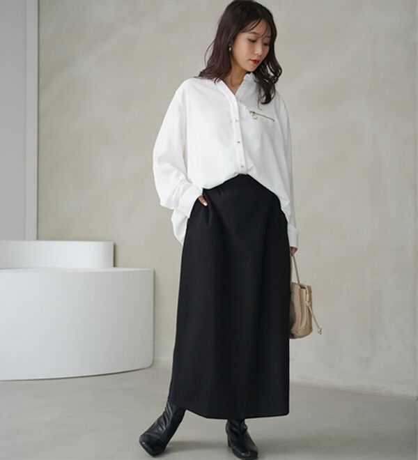 A HAPPY MARILYN（アハッピーマリリン）の「【Ｌ～８Ｌ】腰の張りを拾わない カラーで楽しむ 裏起毛バージョン タイトスカート（ロングスカート）」｜詳細画像