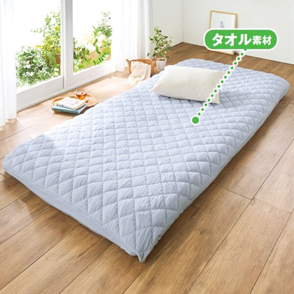 「接触冷感＆綿１００％リバーシブルパッド一体型ボックスシーツ（ボックスシーツ・ベッドシーツ）」｜詳細画像