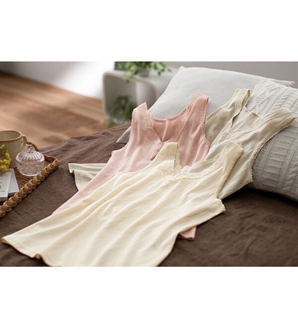 「【３色組】なめらかシルク入りジャカードタンク（肌着・インナーウェア）」｜詳細画像