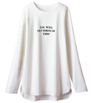 BELLUNA（ベルーナ）の「キレイ見え綿１００％素材プリントプルオーバー（カットソー）」｜詳細画像