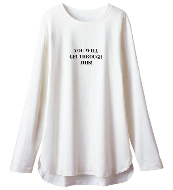 BELLUNA（ベルーナ）の「キレイ見え綿１００％素材プリントプルオーバー（カットソー）」｜詳細画像