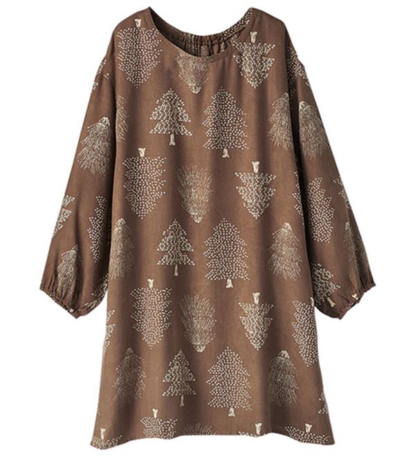 BELLUNA（ベルーナ）の「すぽっと着られる！ゆったりラクチンプリントチュニック（チュニック）」｜森柄