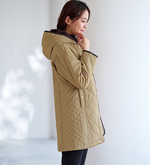BELLUNA（ベルーナ）の「パイピング使いキルトデザインコート（ロングコート）」｜詳細画像