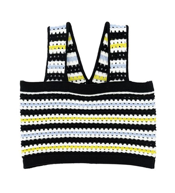 GeeRA（ジーラ）の「かぎ針編み風カラーニットビスチェ（ベスト）」｜詳細画像