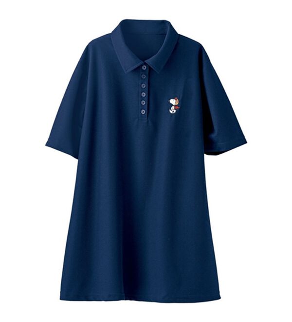 BELLUNA（ベルーナ）の「スヌーピー刺しゅうポロチュニック（ポロシャツ）」｜詳細画像