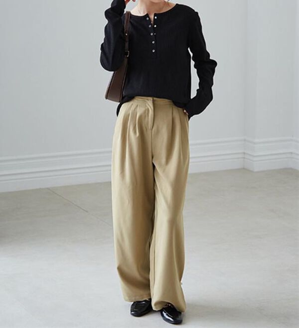 RANAN（ラナン）の「ヘンリーネックワッフルロンＴ（カットソー）」｜詳細画像