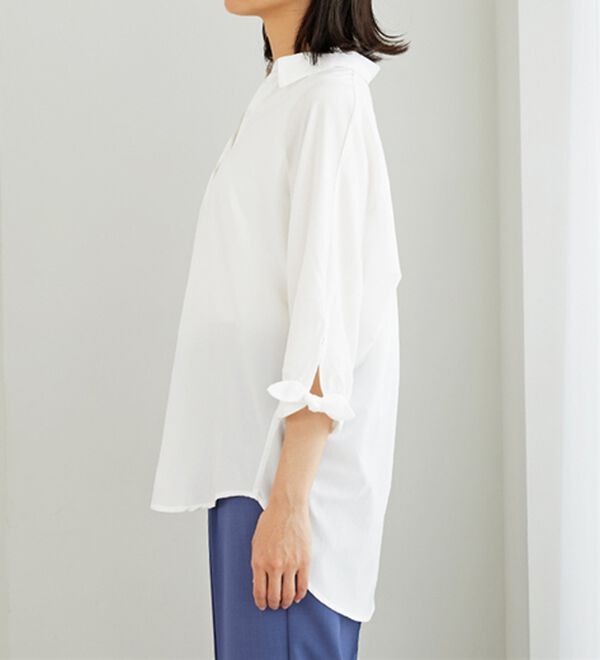 BELLUNA（ベルーナ）の「イージーケア！袖リボンシャツチュニック（チュニック）」｜詳細画像